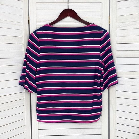 Chico’s Striped Flare Sleeve Knit Shirt Blue Pink 0 Small 4 - Picture 9 of 12